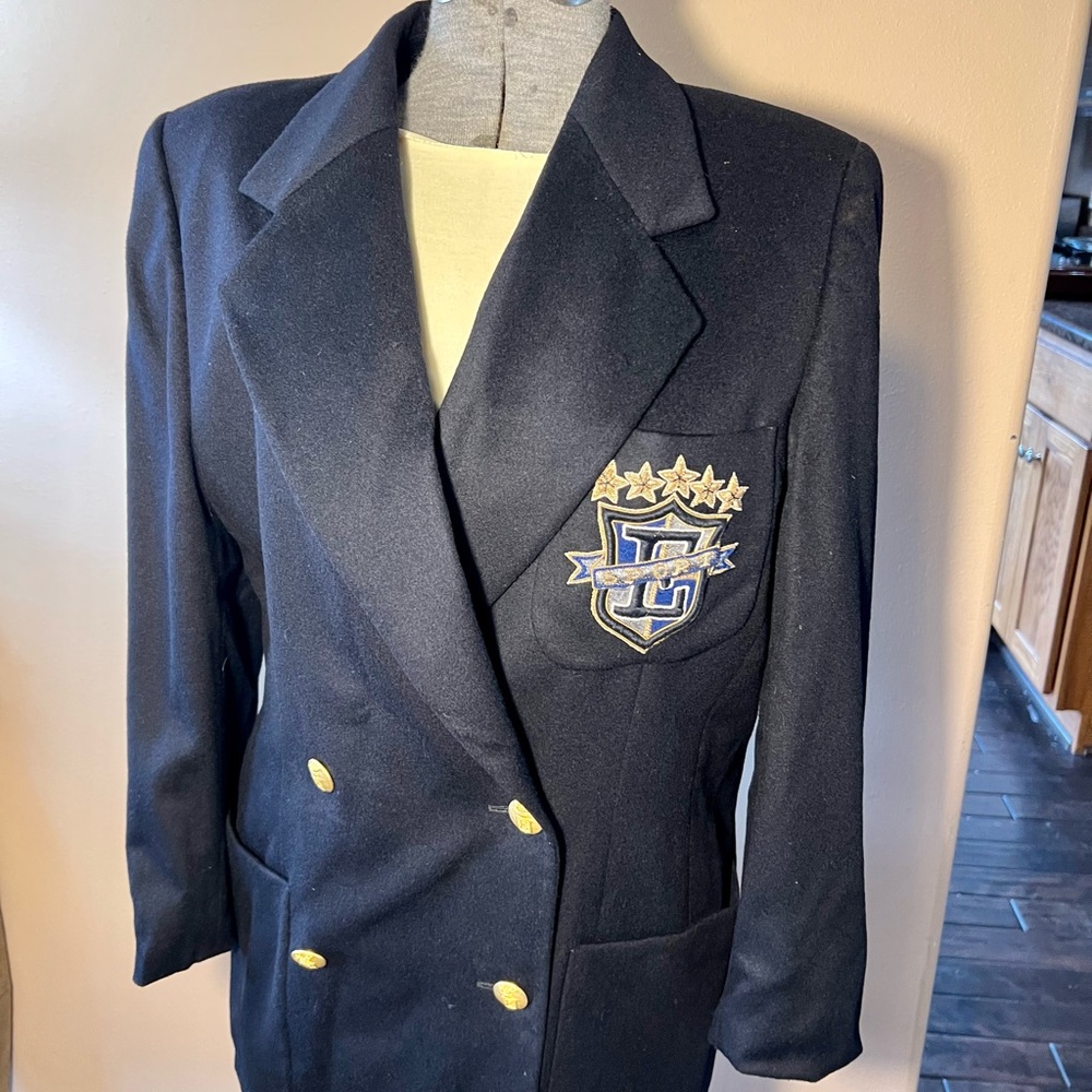 Escada long cashmere navy blazer